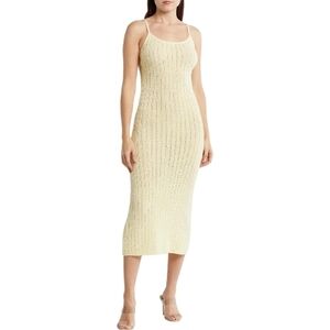 Lush Openwork Bodycon Sleeveless Sweater Dress NWT